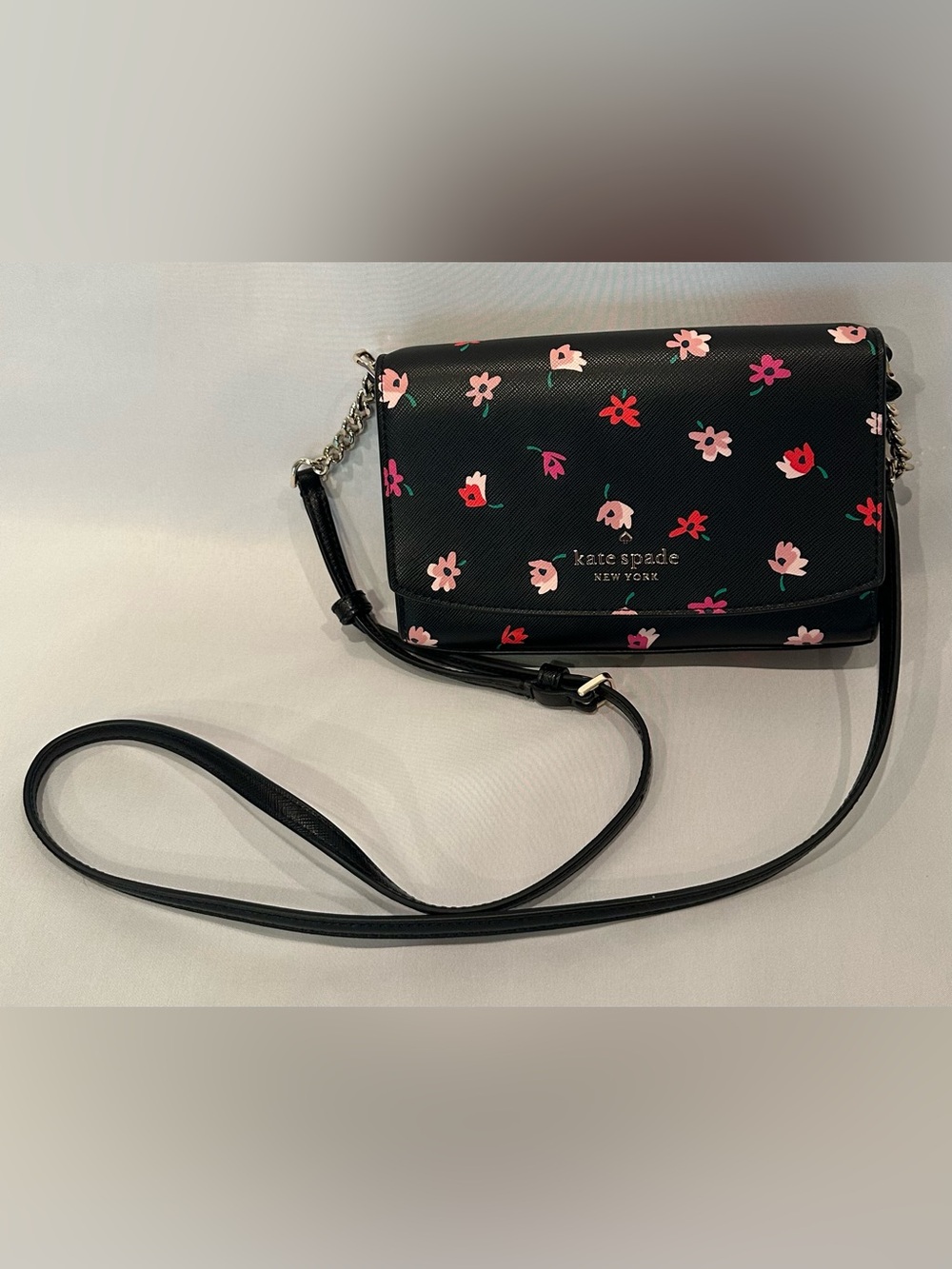 Kate Spade New York Black Floral Crossbody Bag